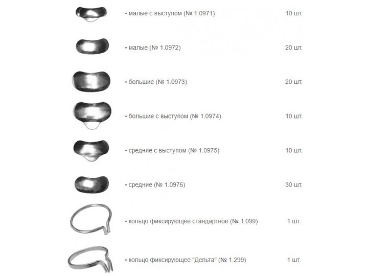 Набор секционных матриц 1.398, 100 шт.
