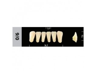 Зубы Super Lux 0/6 фронтальный низ, 6 шт.