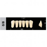 Зубы Super Lux 0/8 фронтальный низ, 6 шт.