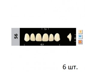 Зубы Super Lux 56 фронтальный верх, 6 шт.