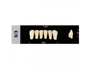 Зубы Super Lux 0/3 фронтальный низ, 6 шт.