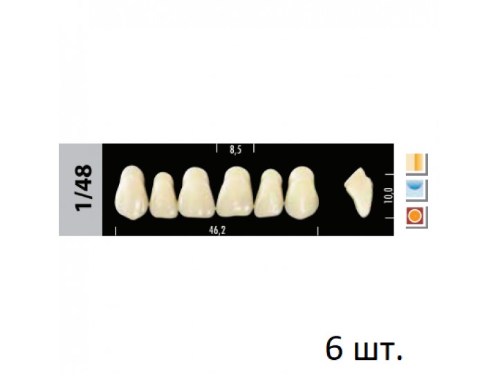 Зубы Super Lux 1/48 фронтальный верх, 6 шт.