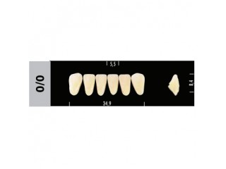 Зубы Super Lux 0/0 фронтальный низ, 6 шт.