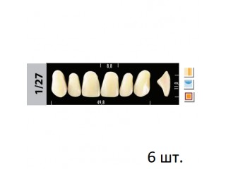 Зубы Super Lux 1/27 фронтальный верх, 6 шт.