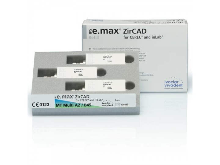 Блоки IPS e.max ZirCAD CER/in.MT Mul. B45, 3 шт