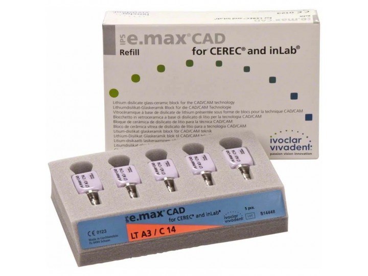 Блоки IPS e.max CAD for CEREC/inLab LT С14 5 шт
