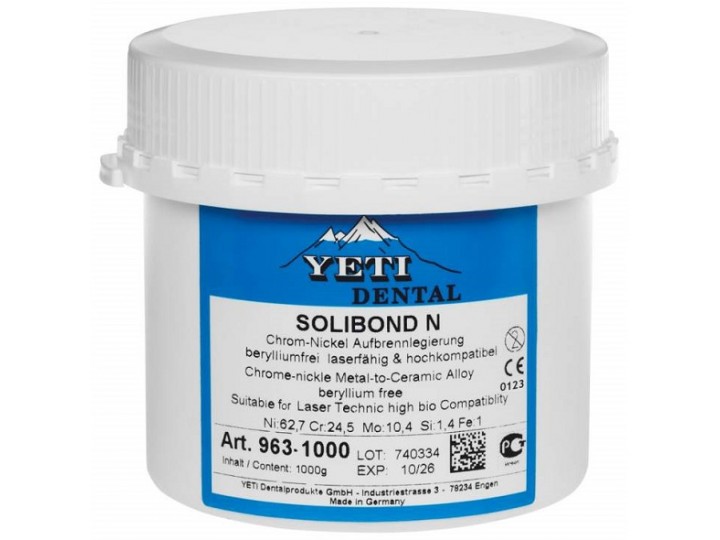 Сплав Solibond N для керамики Ni (62,7%), Cr (24,5%), без бериллия, 1 кг