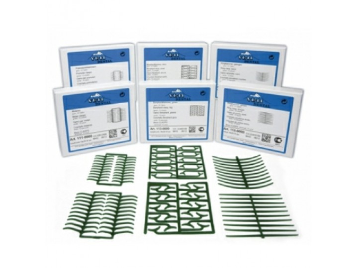 Кламмеры кольцевые прямые восковые, 10 пластин.